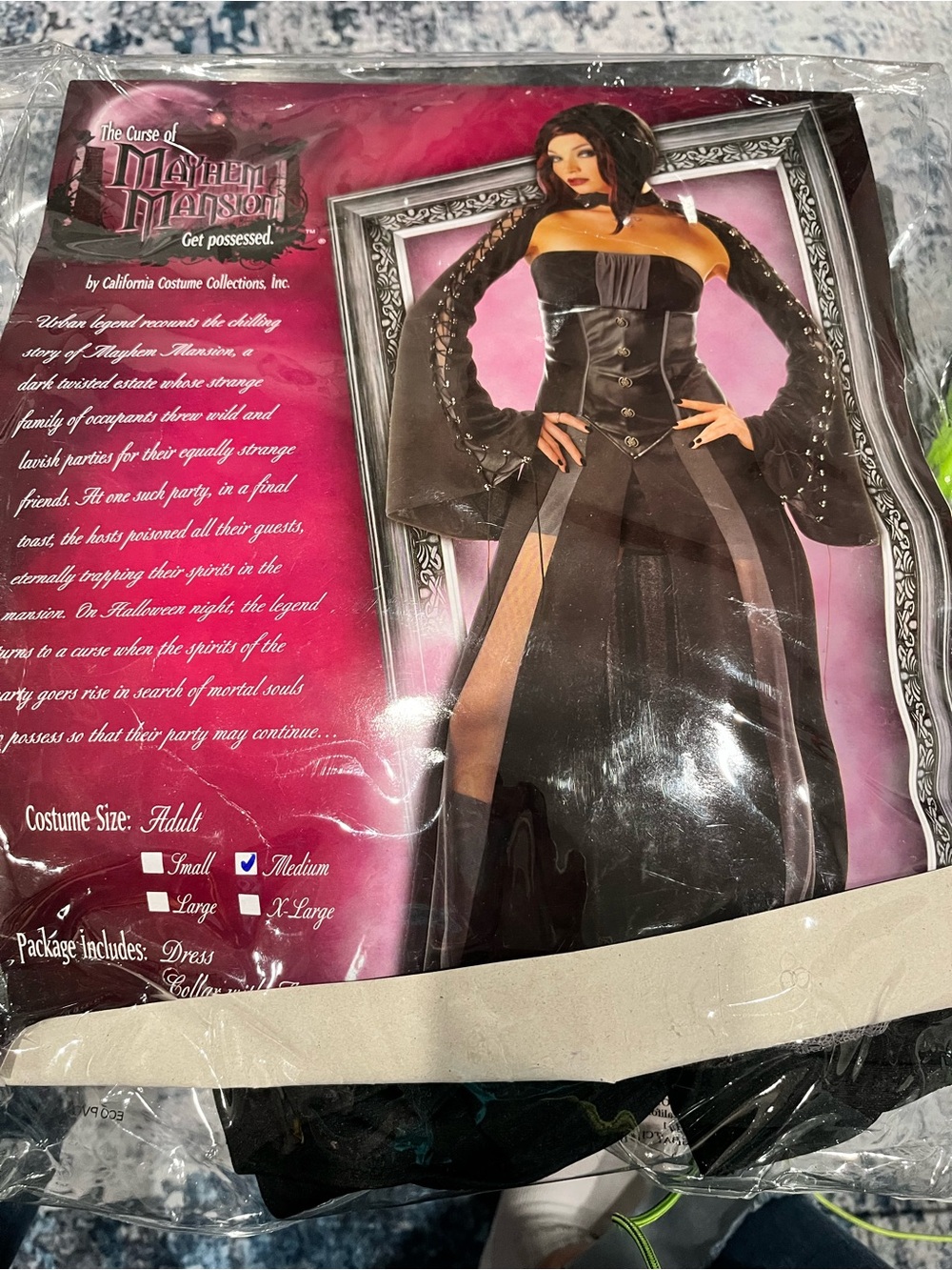 Black Gothic Dress Halloween Costume - Medium Curse of Mayhem Mansion